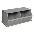 Badger Basket Two Bin Stackable Storage Cubby Gray