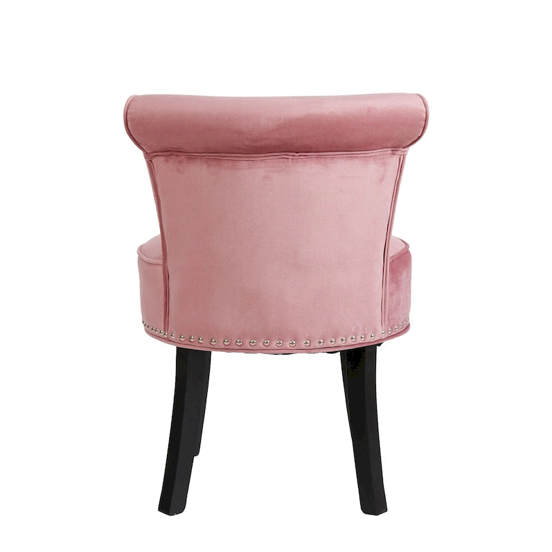 27.5 Tall Solid Wood Vanity Stool Chair - 27.5 H X 19 W X 11.8 D