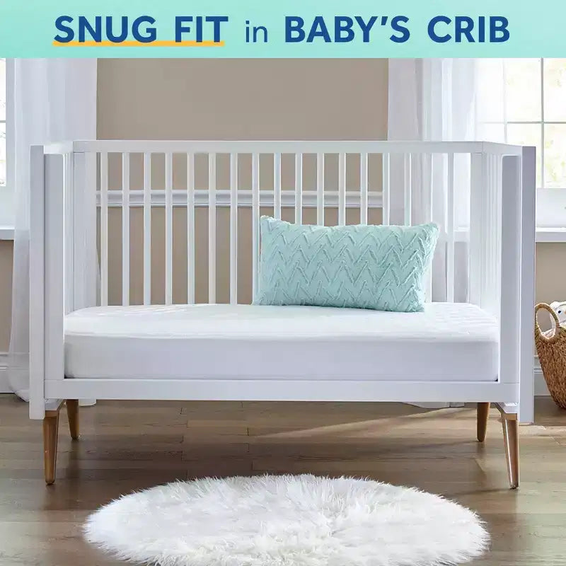 Sealy Brilliant Nights 2-Stage Dual Firmness Crib and Toddler Mattress: Hypoallergenic, Waterproof, Innerspring, Vinyl Cover
