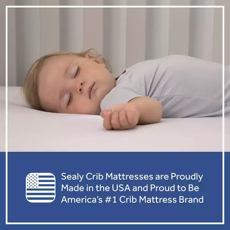 Sealy Brilliant Nights 2-Stage Dual Firmness Crib and Toddler Mattress: Hypoallergenic, Waterproof, Innerspring, Vinyl Cover