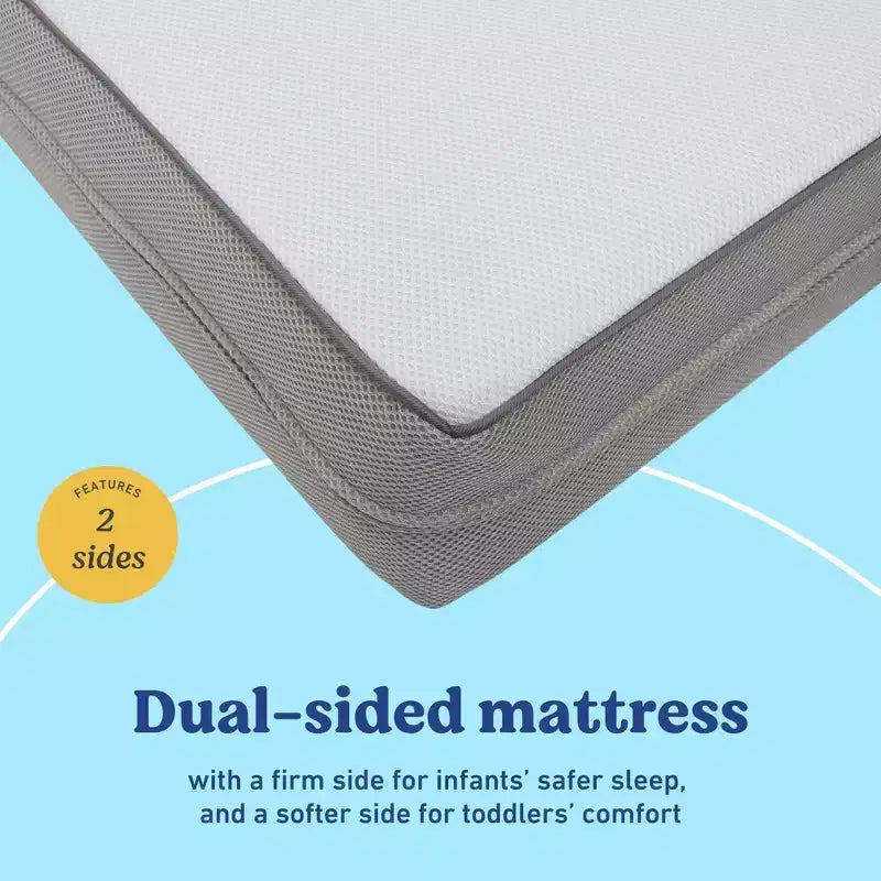 Graco Essentials 6" Mesh Dual-Sided Baby Crib and Toddler Bed Mattress: Firm Polyester Fiber, Water-Resistant Cover