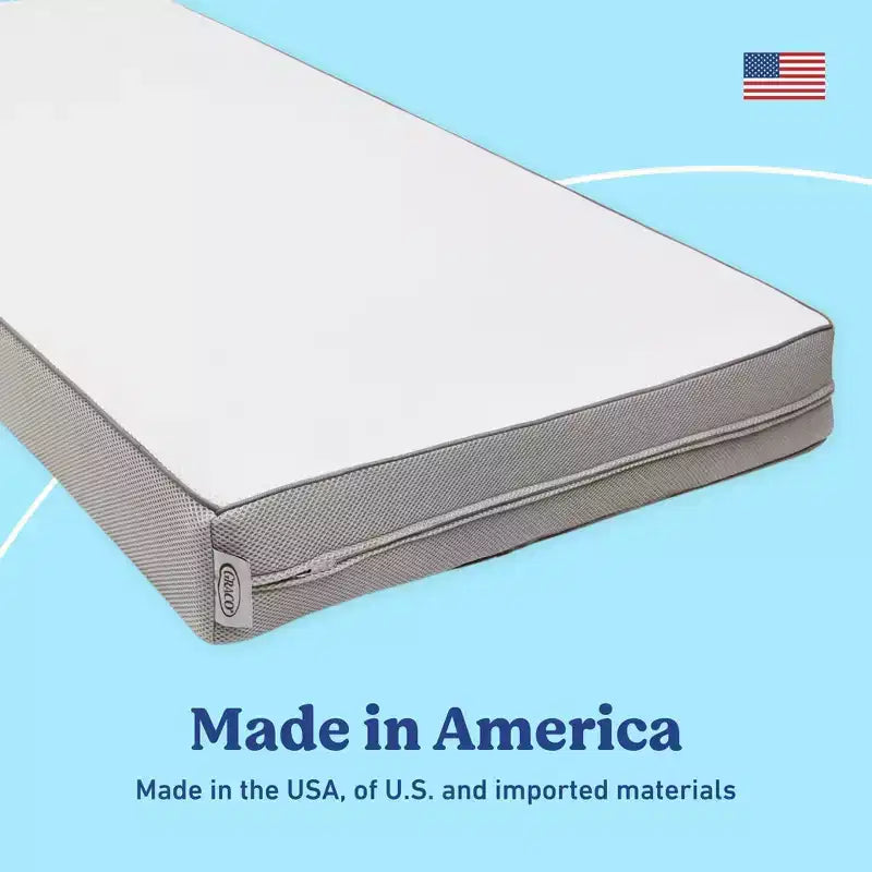 Graco Essentials 6" Mesh Dual-Sided Baby Crib and Toddler Bed Mattress: Firm Polyester Fiber, Water-Resistant Cover