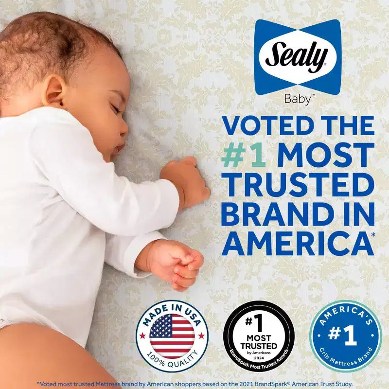 Sealy Butterfly Premium Firm Crib Mattress and Toddler Mattress: Waterproof Vinyl Cover, High-Density Foam, 4 Inch Thickness