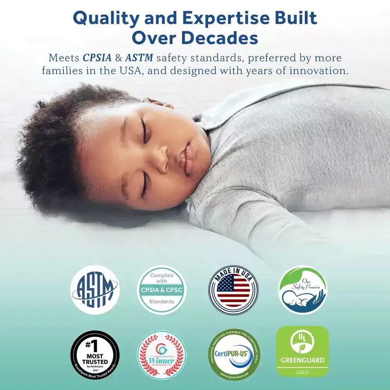 Sealy Butterfly Premium Firm Crib Mattress and Toddler Mattress: Waterproof Vinyl Cover, High-Density Foam, 4 Inch Thickness