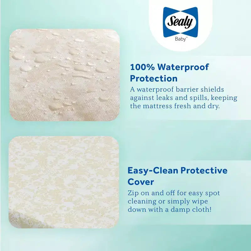 Sealy Butterfly Premium Firm Crib Mattress and Toddler Mattress: Waterproof Vinyl Cover, High-Density Foam, 4 Inch Thickness