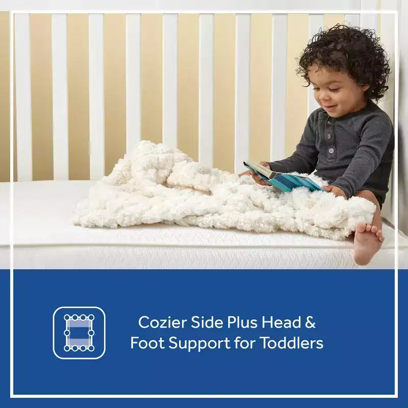 Sealy Baby Posturepedic Evolution 2-Stage Crib Mattress and Toddler Mattress: Firm, 6" Thick, Cotton Cover, Bonnell Coils