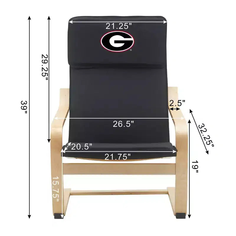 NCAA University of Georgia Bentwood Accent Chair