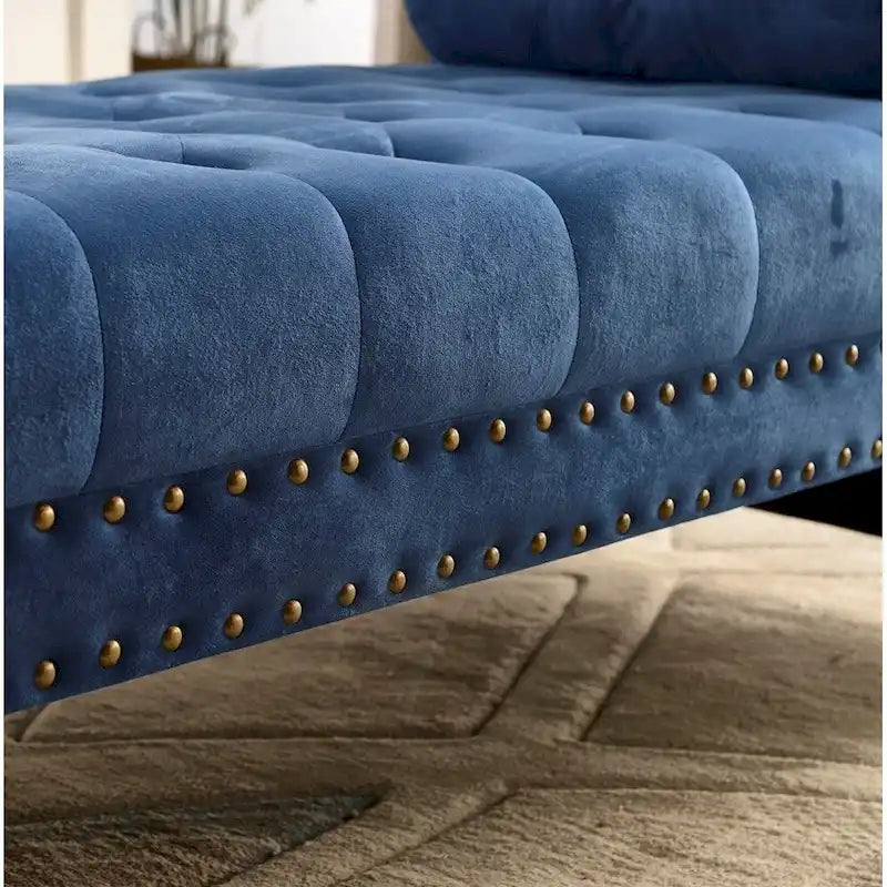 Stefania 71-inch Rolled Arm Oversized Velvet Tufted Upholstered Bench