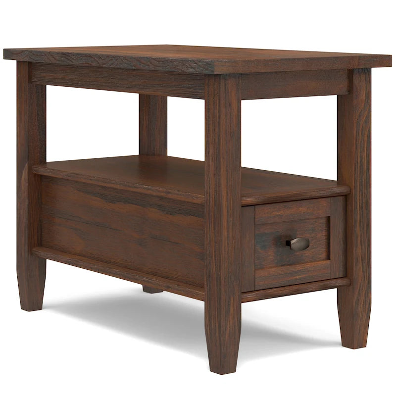 WYNDENHALL Norfolk Table d'appoint étroite de style transitionnel rectangulaire en bois massif, 35,5 cm de large – 35,5 cm de large
