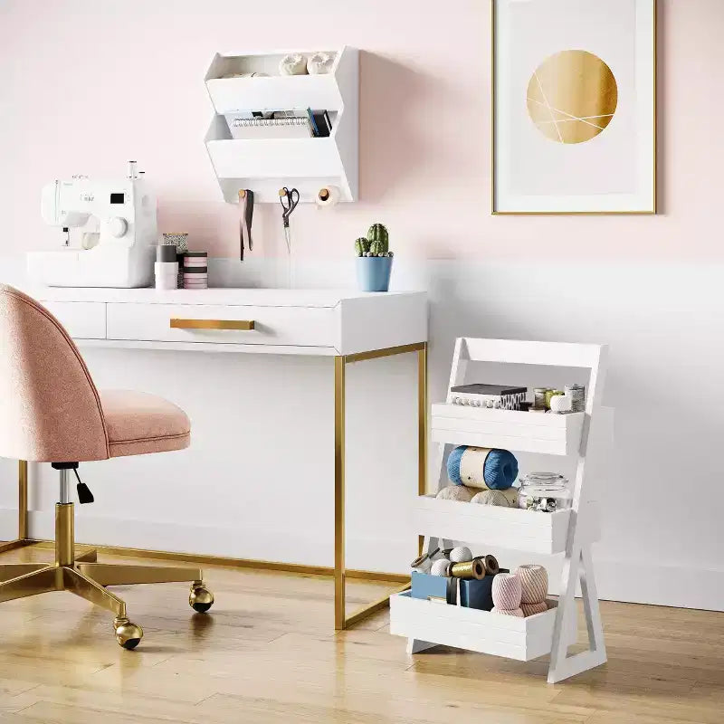 RiverRidge Home Organisateur de rangement léger portable à 3 étagères - Blanc