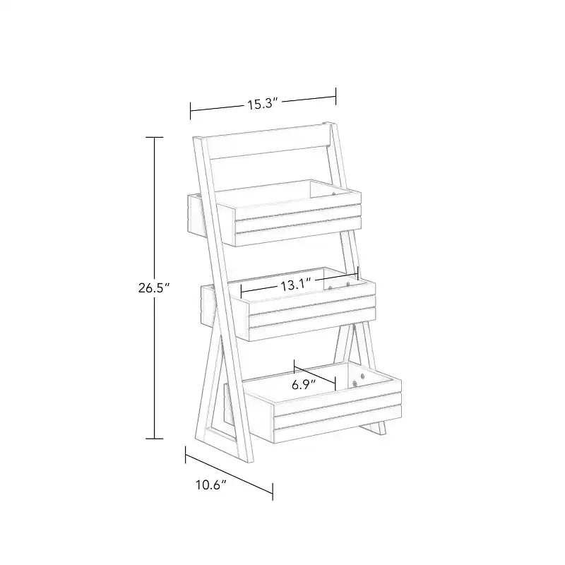 RiverRidge Home Organisateur de rangement léger portable à 3 étagères - Blanc