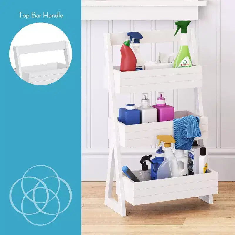 RiverRidge Home Organisateur de rangement léger portable à 3 étagères - Blanc