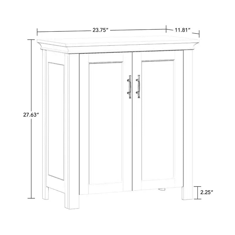RiverRidge Home Somerset Two Door Bathroom and Laundry Storage Cabinet with Adjustable Shelf White