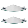 (Set of 2) 10" x 10" Radial Floating Shelves Clear Glass - Danya B.