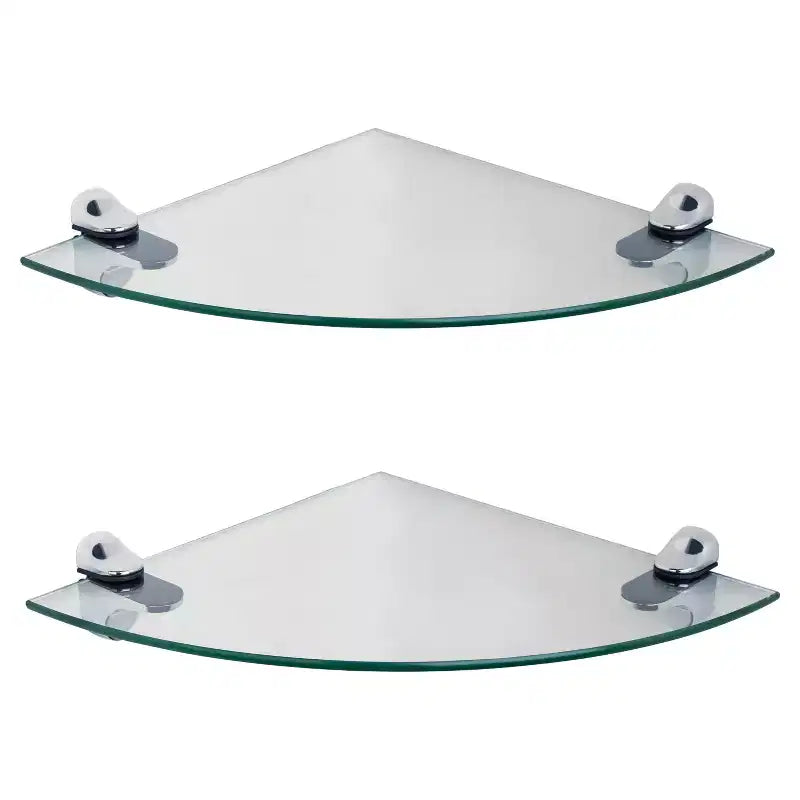 (Set of 2) 10" x 10" Radial Floating Shelves Clear Glass - Danya B.