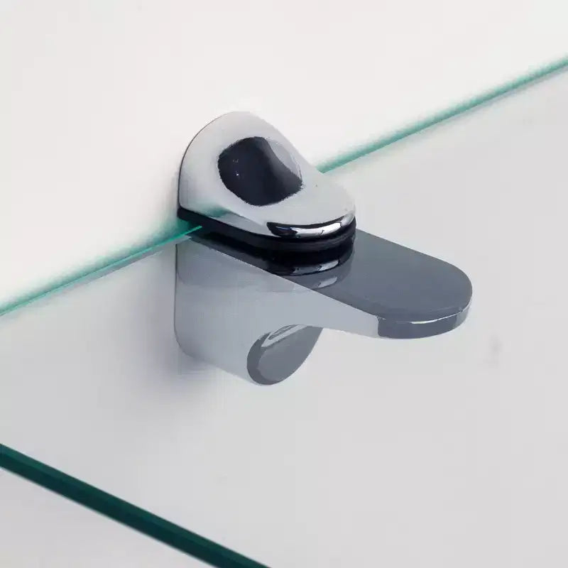 (Set of 2) 10" x 10" Radial Floating Shelves Clear Glass - Danya B.