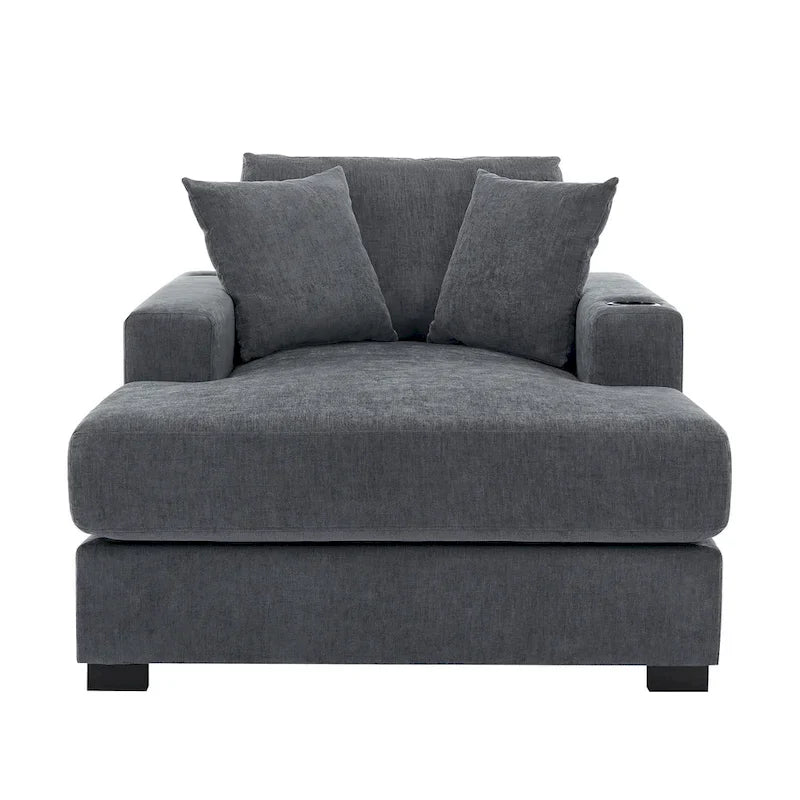 Three sizes Oversized Chaise Lounger with Pillows