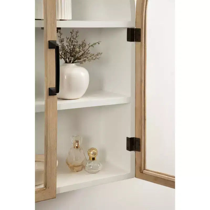 Kate & Laurel All Things Decor 21"x30" Arcott Arch Wall Cabinet White