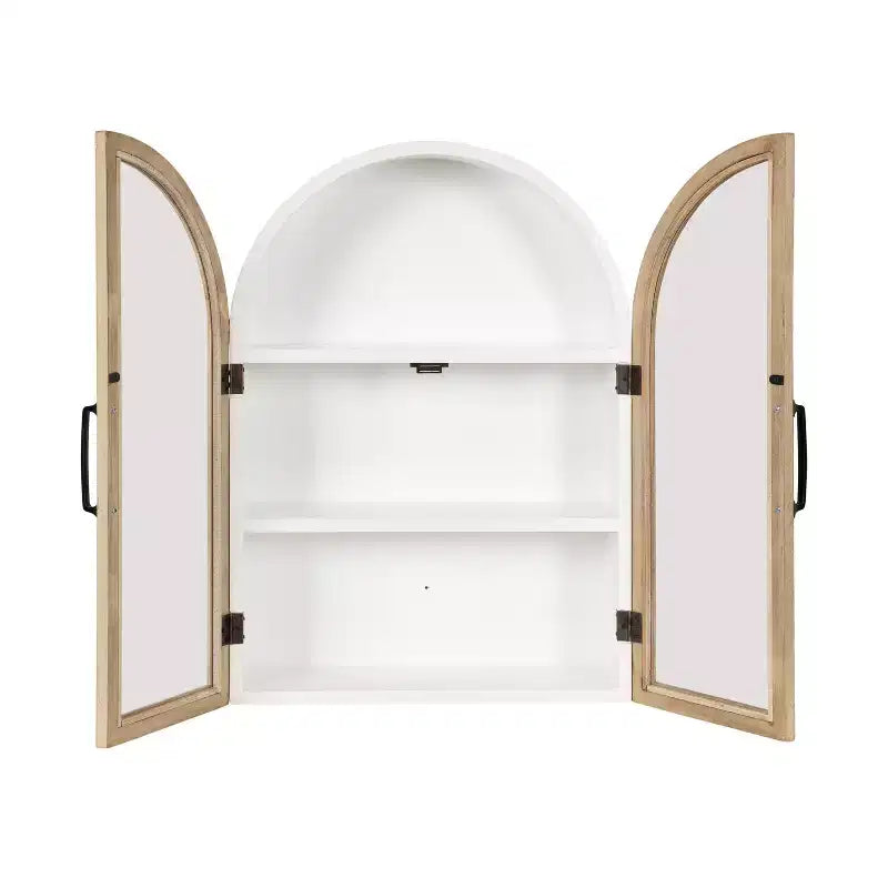 Kate & Laurel All Things Decor 21"x30" Arcott Arch Wall Cabinet White