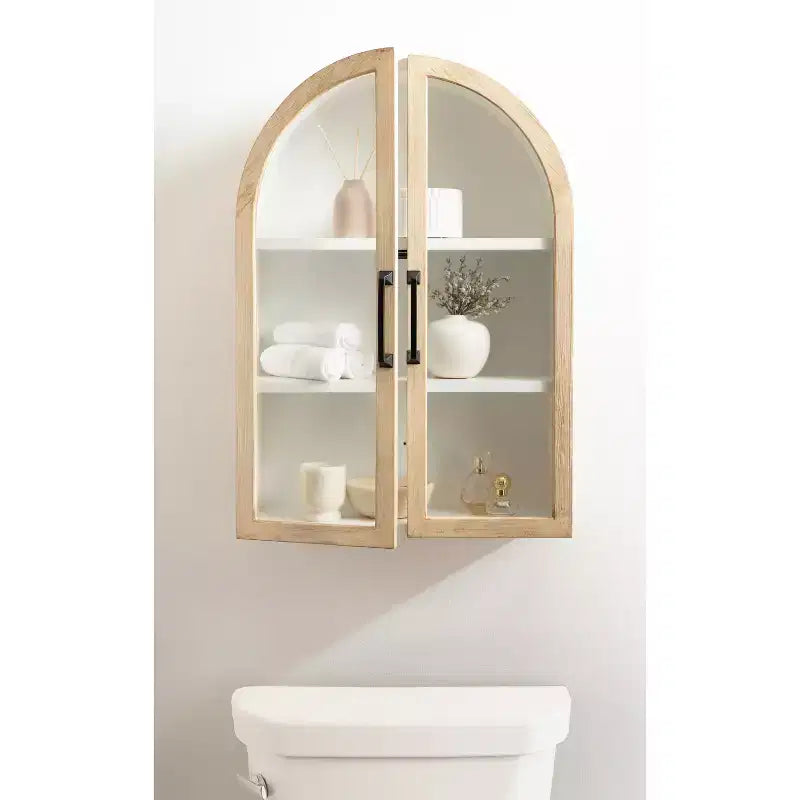 Kate & Laurel All Things Decor 21"x30" Arcott Arch Wall Cabinet White