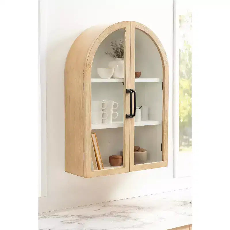 Kate & Laurel All Things Decor 21"x30" Arcott Arch Wall Cabinet White