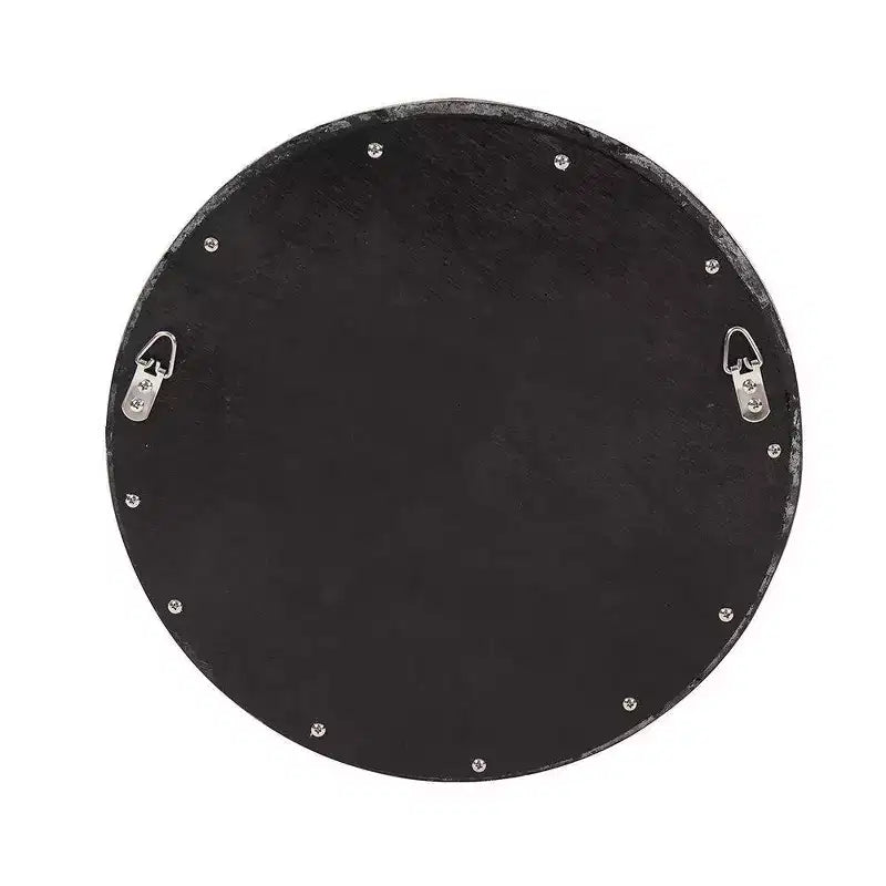 Round Patterson Decorative Wall Mirror Black - Howard Elliott: Modern Resin Frame, 16-Inch Wall-Mounted Mirror