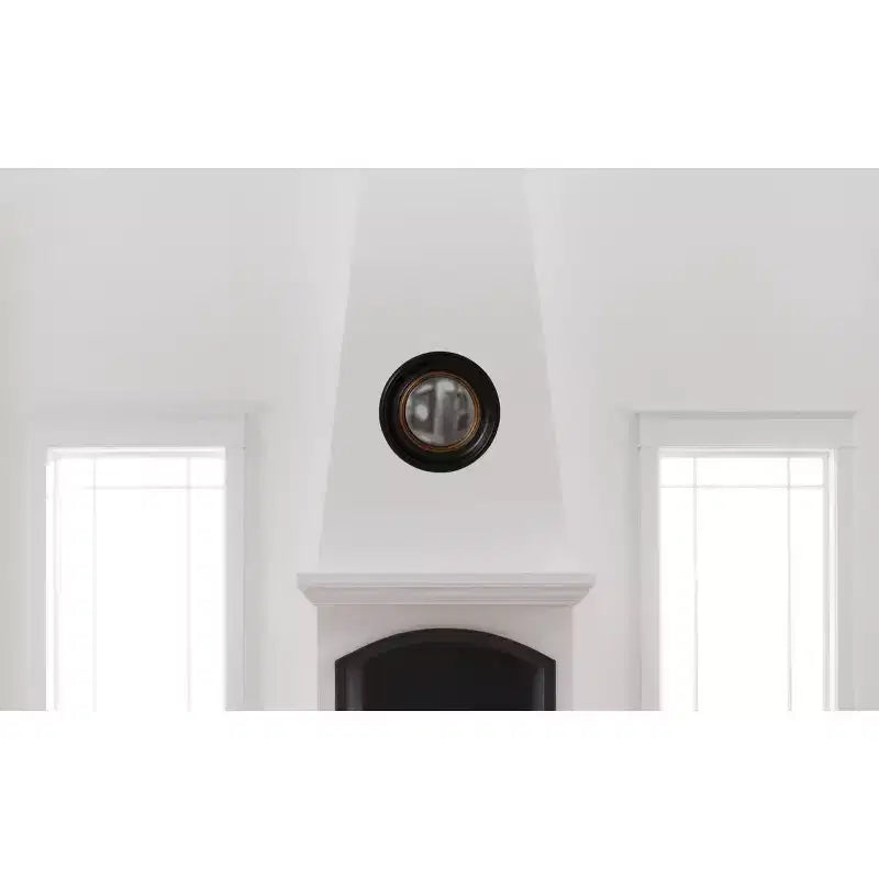 Round Albert Decorative Wall Mirror Black/Gold - Howard Elliott: Grooved Edge, Wood Frame, Wall Mount