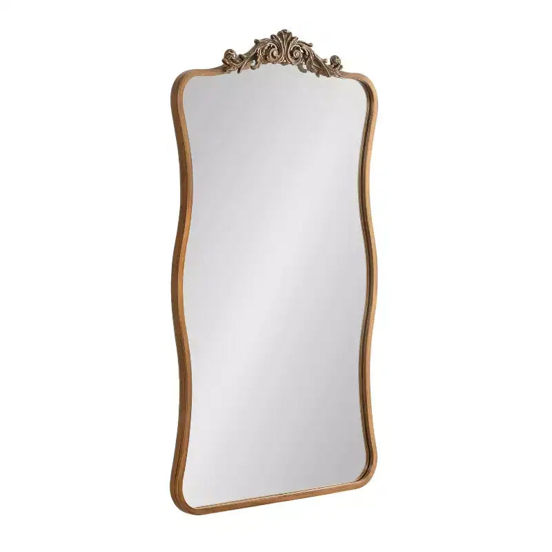 Kate & Laurel All Things Decor 24"X42" Arendahl Wavy Mirror Gold