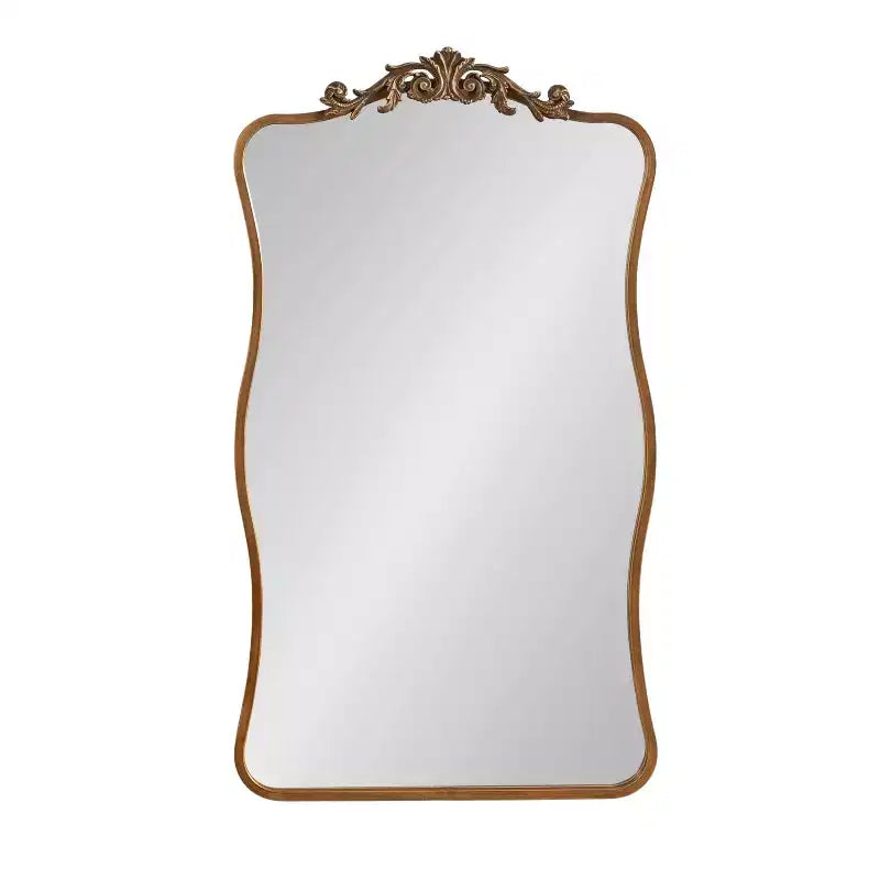 Kate & Laurel All Things Decor 24"X42" Arendahl Wavy Mirror Gold