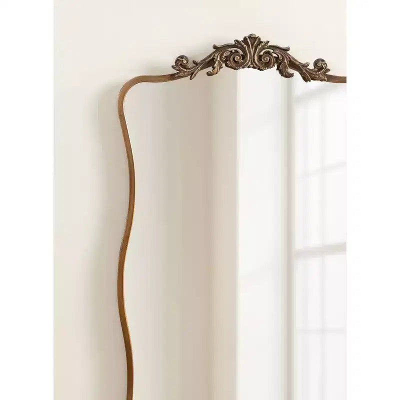 Kate & Laurel All Things Decor 24"X42" Arendahl Wavy Mirror Gold