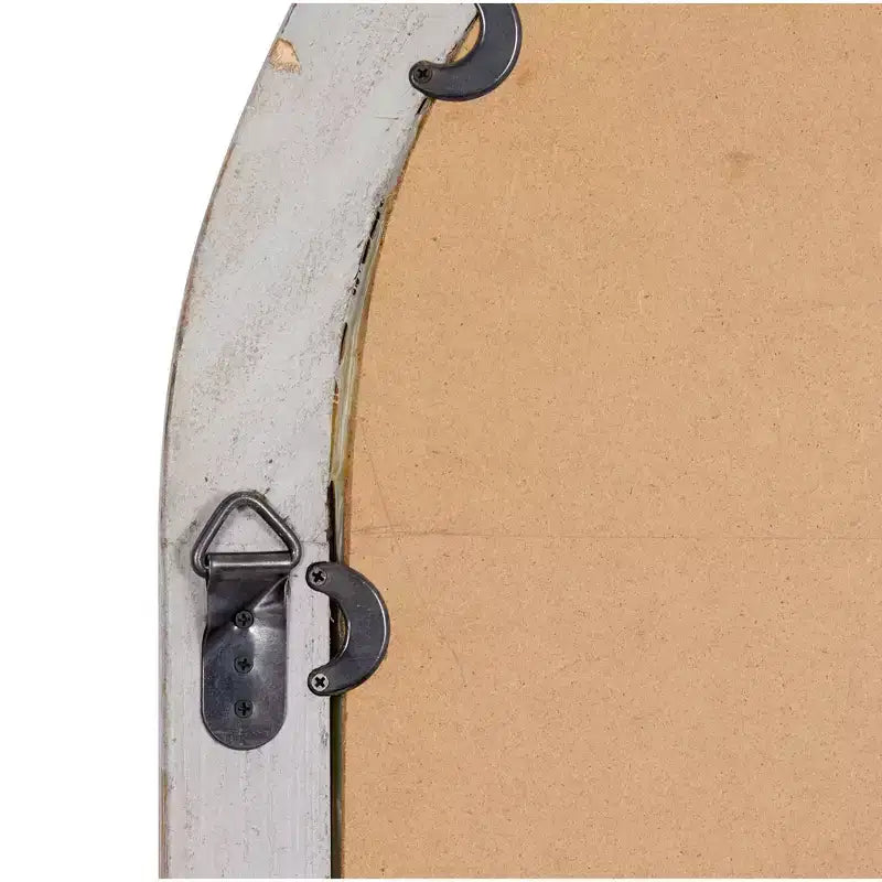 Olivia & May Glass Window Pane Inspired Wall Mirror with Arched Top Brown: Distressed Finish, Wood Frame, No Assembly Required
