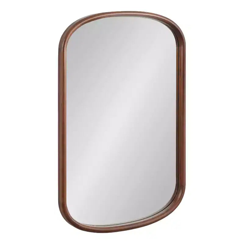 Kate & Laurel All Things Decor 24"X36" Talma Capsule Wall Mirror Walnut Brown