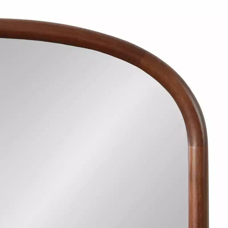 Kate & Laurel All Things Decor 24"X36" Talma Capsule Wall Mirror Walnut Brown