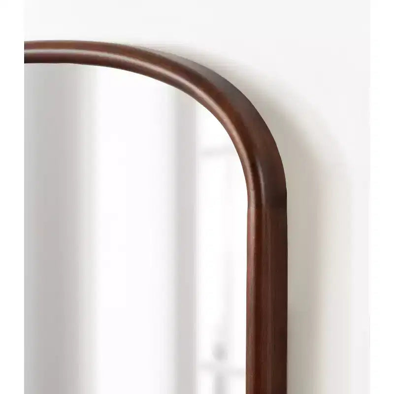 Kate & Laurel All Things Decor 24"X36" Talma Capsule Wall Mirror Walnut Brown