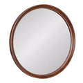 Kate & Laurel All Things Decor 30" Hatherleigh Round Wood Wall Mirror Diameter Walnut Brown