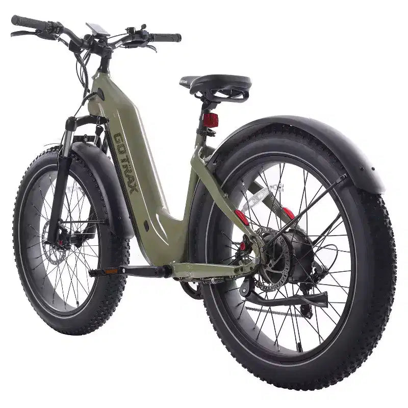Vélo hybride électrique GOTRAX 26" à pneu large et enjambement bas pour adulte - Vert