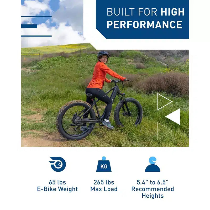 Vélo de montagne électrique Hiboy Adult P6 26" avec cadre haut - Noir