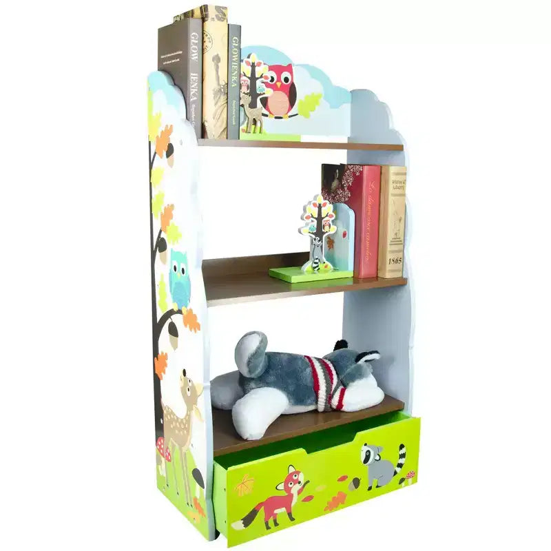 Fantasy Fields Enchanted Woodland Kids' Wooden Bookshelf with Storage Drawer