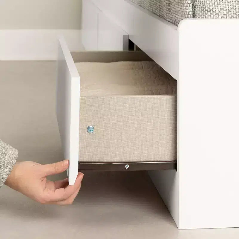 South Shore Twin Fusion Mates Kids' Bed with 3 Drawers Pure White