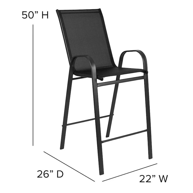 4 Pack Outdoor Barstools with Flex Comfort Material - Patio Stool
