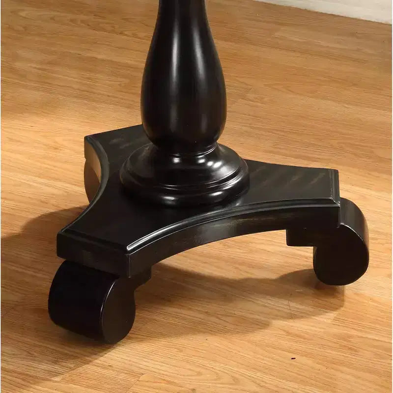 Table d'appoint piédestal ronde en bois Rene Black