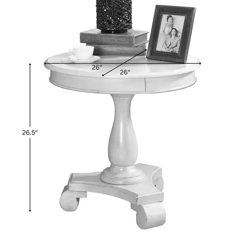Table d'appoint piédestal ronde en bois Rene Black