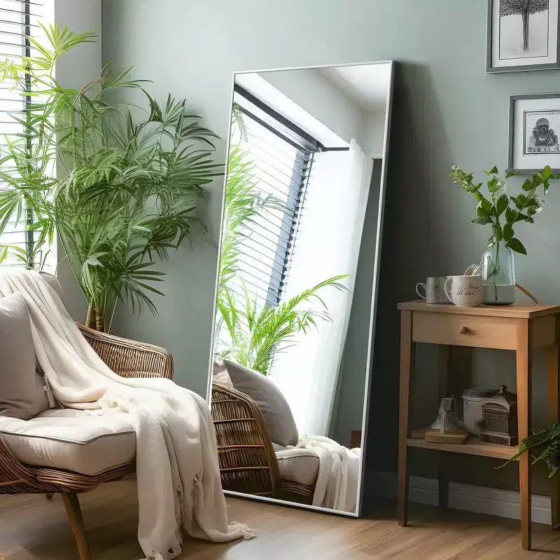 PexFix 47x22 Rectangle Wall Mirror Framed Bathroom Mirror for Living Room