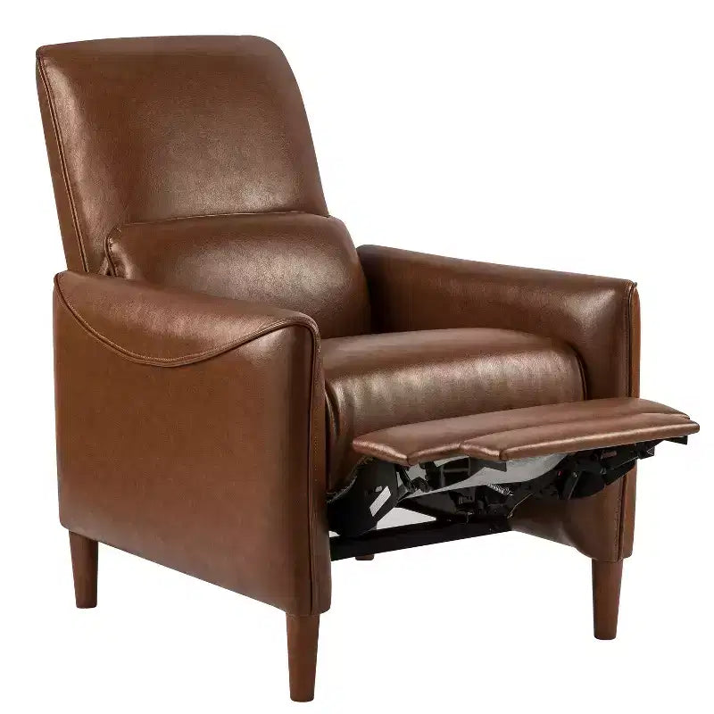 Christopher Knight Home Aiden Upholstered Recliner Chair with Rubberwood Tapered Legs