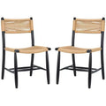 Masha Rope Dining Chair (Set of 2) - DCH8804 - Natural/Black - Safavieh