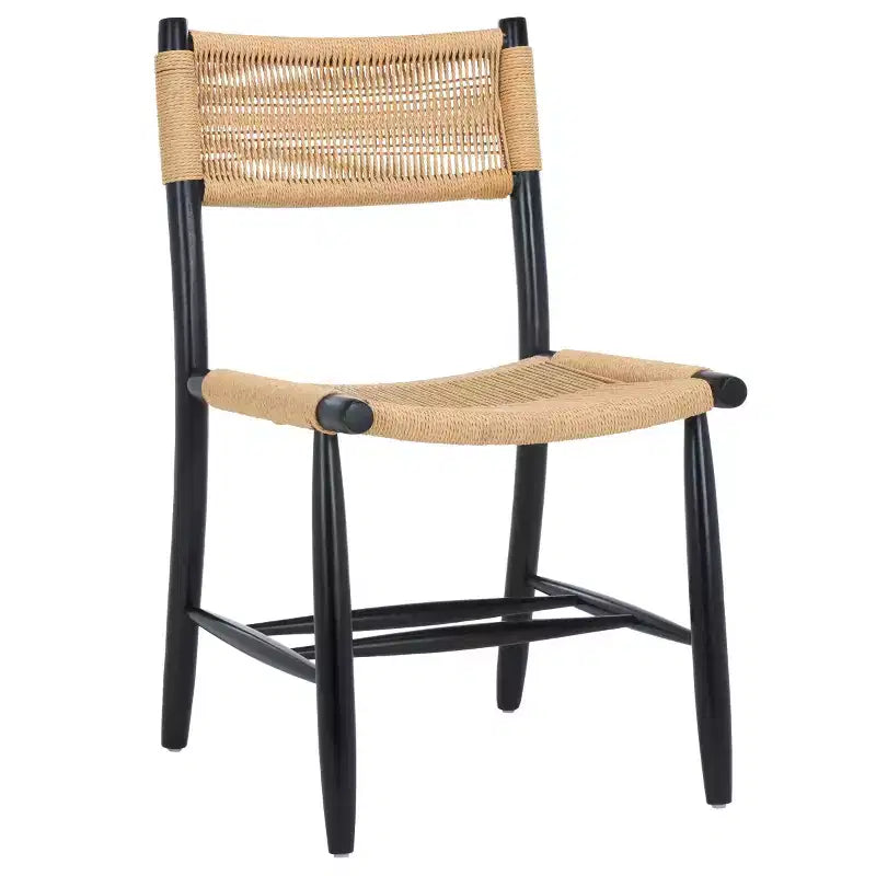 Masha Rope Dining Chair (Set of 2) - DCH8804 - Natural/Black - Safavieh