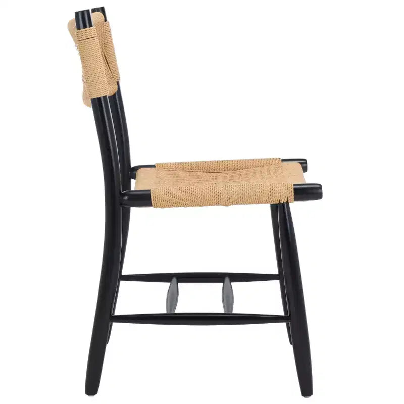 Masha Rope Dining Chair (Set of 2) - DCH8804 - Natural/Black - Safavieh