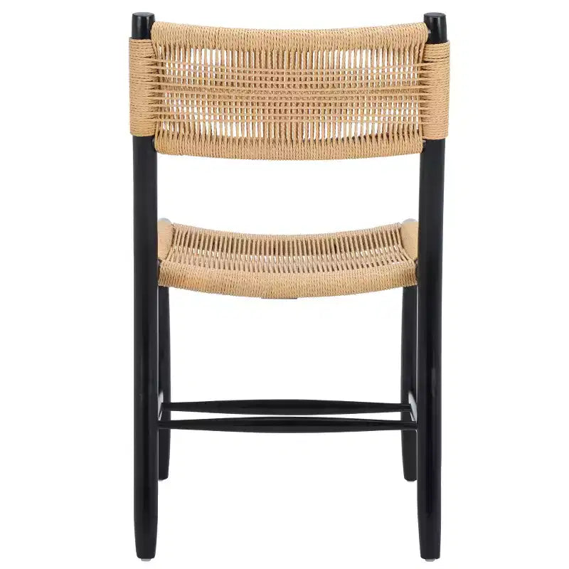 Masha Rope Dining Chair (Set of 2) - DCH8804 - Natural/Black - Safavieh
