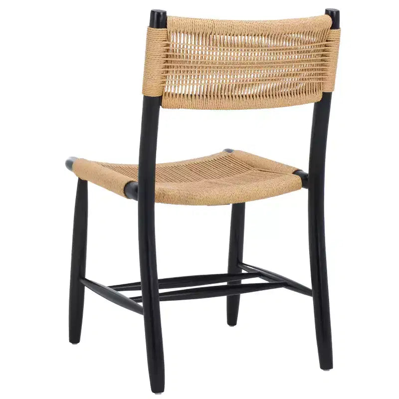 Masha Rope Dining Chair (Set of 2) - DCH8804 - Natural/Black - Safavieh