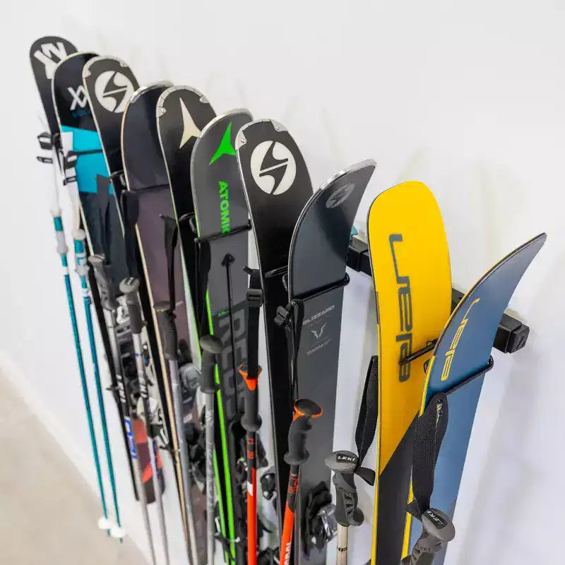 Teal Triangle Premium G-Ski | Adjustable Wall Storage System | Holds 5 Pairs of Skis